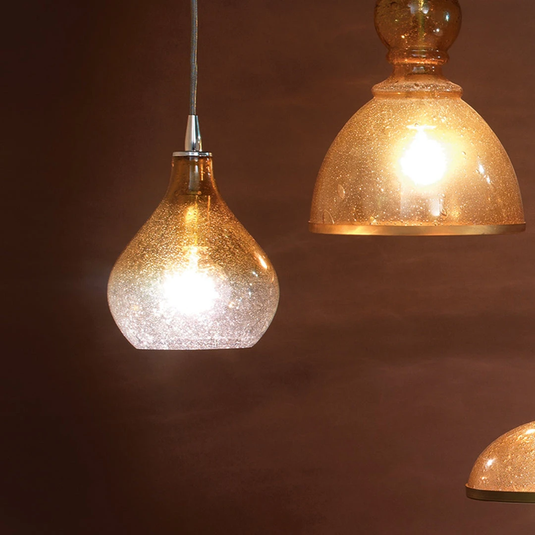 Jamie Young Small Curved Pendant In Amber Seeded Glass All Lighting 4 Jamie Young Small Curved Pendant In Amber Seeded Glass All Lighting