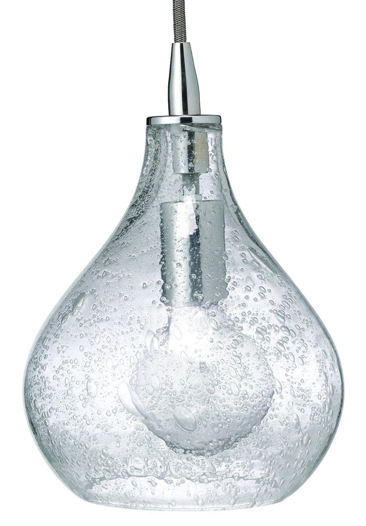 Jamie Young Small Curved Pendant In Clear Seeded Glass 3 Jamie Young Small Curved Pendant In Clear Seeded Glass