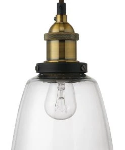 Jamie Young Factory Dome Pendant In Brass/Clear All Lighting