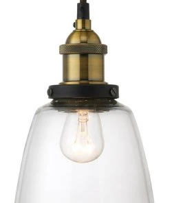 Jamie Young Factory Dome Pendant In Brass/Clear All Lighting