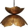 Jamie Young Large Flowering Lotus Pendant In Antique Gold All Lighting