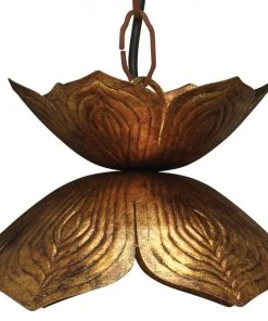 Jamie Young Small Flowering Lotus Pendant In Antique Gold
