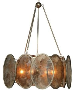 All Lighting Jamie Young Galaxy Chandelier In Champagne Leaf With Antiqued Mirrored Glass