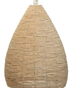 Jamie Young Gulf Steam Pendant In Off White Wood Beads