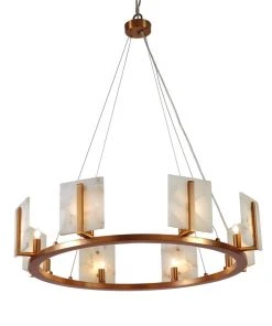 Jamie Young Halo Chandelier, Large In Antique Brass & Alabaster All Lighting