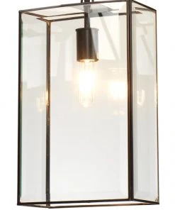 All Lighting Jamie Young Harlem Wide Pendant In Oiled Bronze & Clear Glass