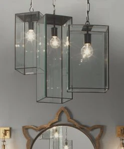 All Lighting Jamie Young Harlem Wide Pendant In Oiled Bronze & Clear Glass