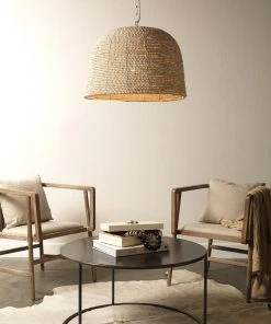 Jamie Young High Tide Pendant In Off White Wood Beads