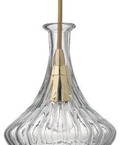 Jamie Young Isabella Carafe Pendant In Clear Glass With Brass Hardware All Lighting