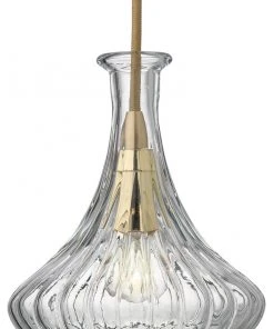 Jamie Young Isabella Carafe Pendant In Clear Glass With Brass Hardware All Lighting