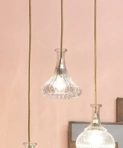 Jamie Young Isabella Carafe Pendant In Clear Glass With Brass Hardware All Lighting