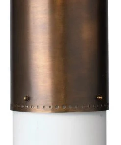 Jamie Young Lazio Pendant In Oiled Bronze Patina With White Glass Sleeves