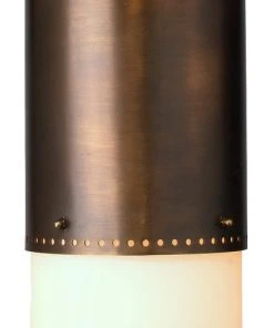 Jamie Young Lazio Pendant In Oiled Bronze Patina With White Glass Sleeves