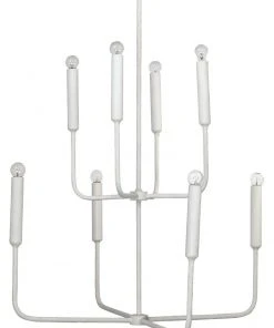 Jamie Young Mercer Two Tier Chandelier In White Gesso