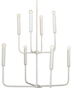 Jamie Young Mercer Two Tier Chandelier In White Gesso