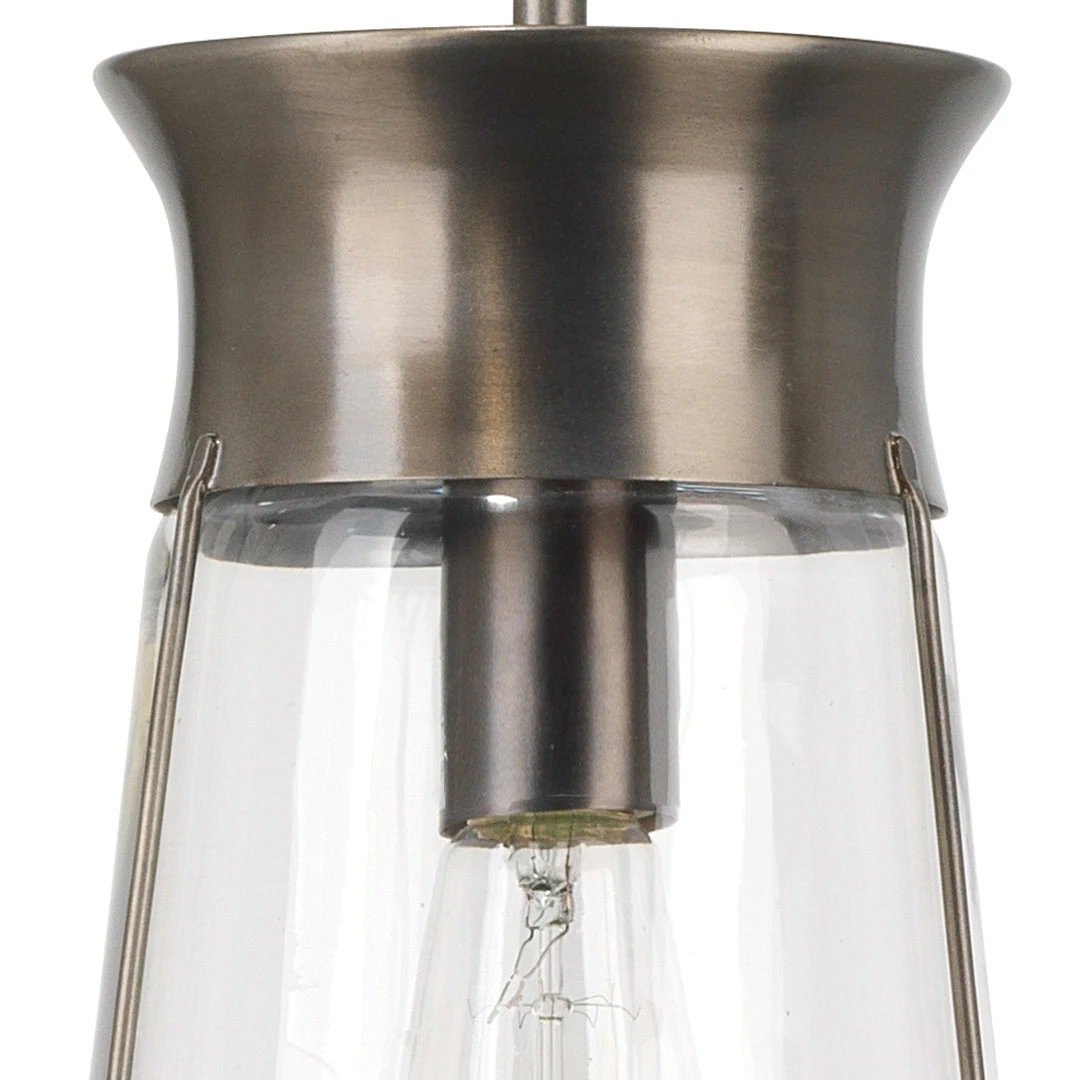 Jamie Young Nara Pendant In Clear Glass W/ Gun Metal Hardware 6 Jamie Young Nara Pendant In Clear Glass W/ Gun Metal Hardware