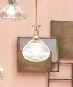 Jamie Young Olive Carafe Pendant In Clear Glass With Brass All Lighting