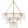 Jamie Young Perignon Three Tier Chandelier In Melted Ice Glass And Antique Brass 1 Jamie Young Perignon Three Tier Chandelier In Melted Ice Glass And Antique Brass