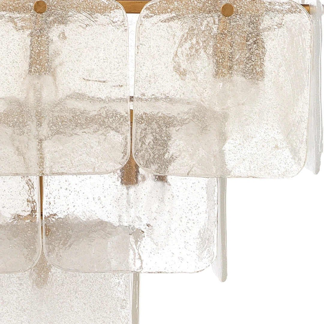 Jamie Young Perignon Three Tier Chandelier In Melted Ice Glass And Antique Brass 6 Jamie Young Perignon Three Tier Chandelier In Melted Ice Glass And Antique Brass