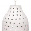Jamie Young Large Porous Pendant In Textured Matte White Ceramic All Lighting