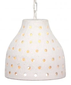 Jamie Young Large Porous Pendant In Textured Matte White Ceramic All Lighting