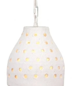 All Lighting Jamie Young Medium Porous Pendant In Textured Matte White Ceramic