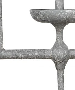 Jamie Young Providence 5 Light Chandelier In Grey Plaster W/ White Linen Shades All Lighting