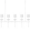 Jamie Young Providence 5 Light Chandelier In White Plaster W/ White Linen Shades All Lighting