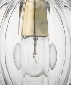 Jamie Young Sophia Carafe Pendant In Clear Glass With Brass Hardware