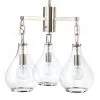 All Lighting Jamie Young Tear Drop Three Arm Chandelier In Clear Glass & Nickel