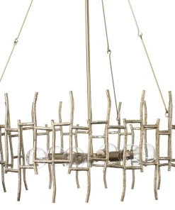 Jamie Young Ulysses Chandelier In Champagne Leaf Metal