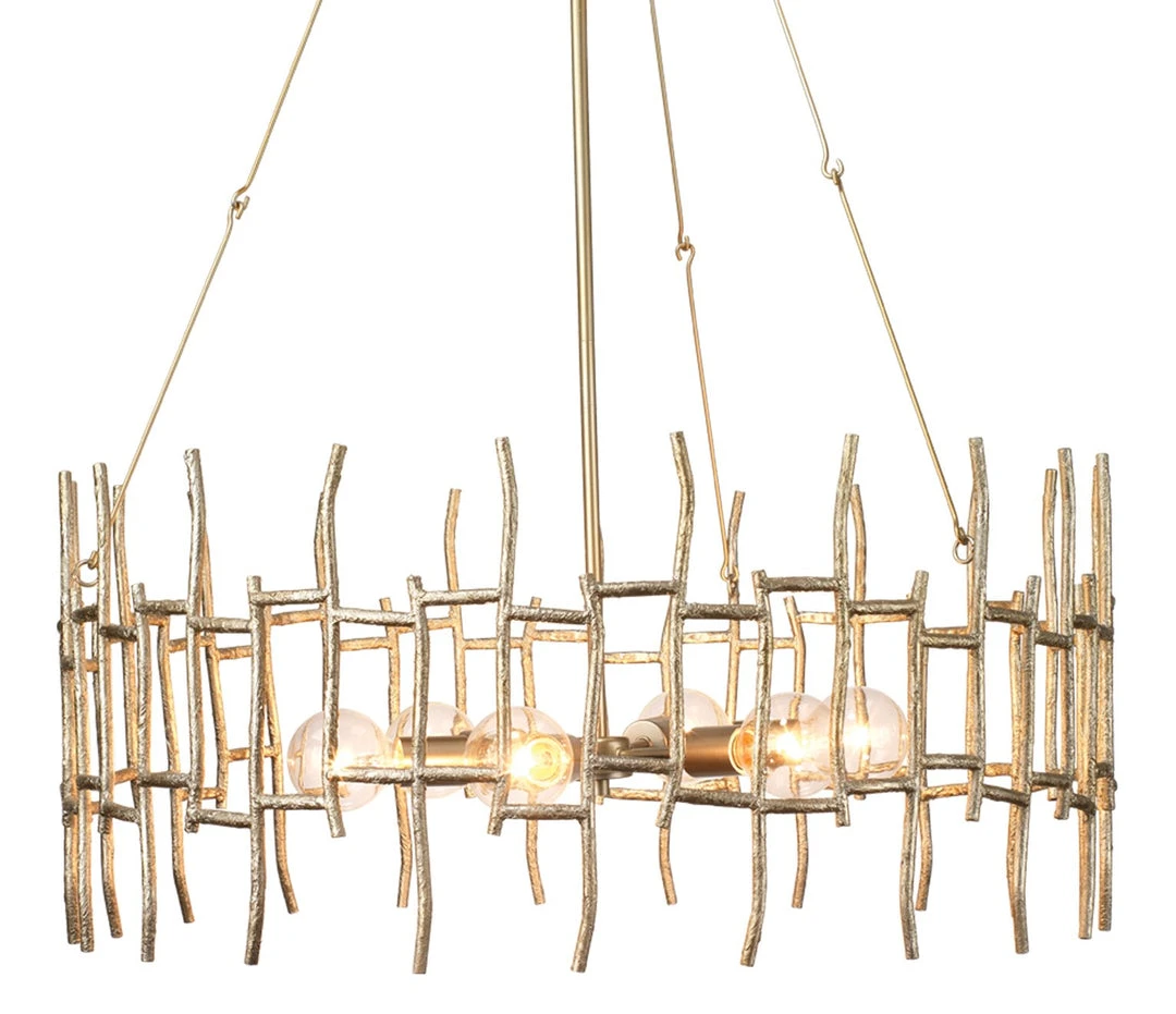 Jamie Young Ulysses Chandelier In Champagne Leaf Metal 4 Jamie Young Ulysses Chandelier In Champagne Leaf Metal