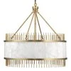 All Lighting Jamie Young Upsala Chandelier In Antique Brass & White Alabaster