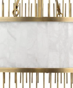All Lighting Jamie Young Upsala Chandelier In Antique Brass & White Alabaster