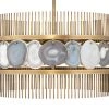 Jamie Young Upsala Chandelier In Pale Lavender Agate & Antique Brass Metal 2 Jamie Young Upsala Chandelier In Pale Lavender Agate & Antique Brass Metal