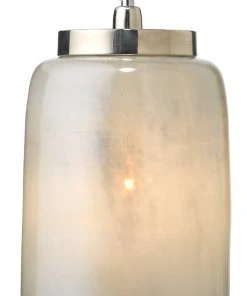 Jamie Young Medium Vapor Pendant In Opal Metallic Glass