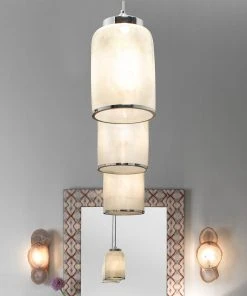 Jamie Young Medium Vapor Pendant In Opal Metallic Glass