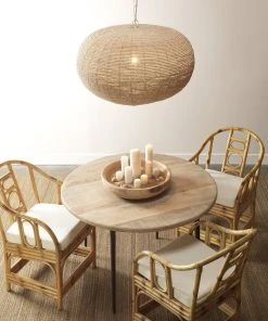 All Lighting Jamie Young Whirlpool Pendant In Off White Wood Beads