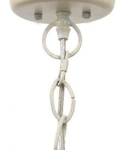 All Lighting Jamie Young Whirlpool Pendant In Off White Wood Beads