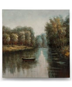 Wildwood Oil On Canvas Quiet River Print