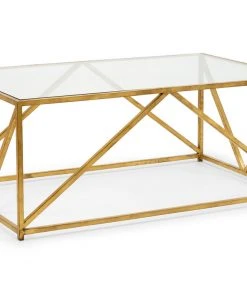LIVING ROOM Chelsea House Glass Top Harlequin Coffee Table
