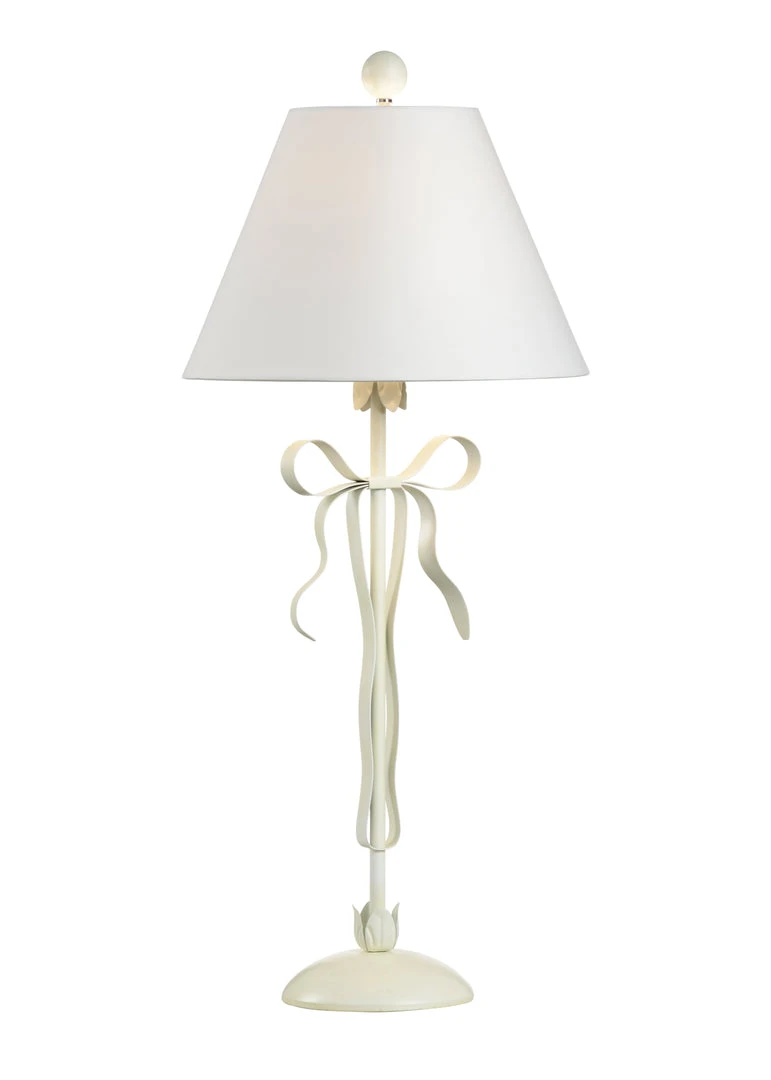 Chelsea House Bow Lamp - White Table Lamps 3 Chelsea House Bow Lamp - White Table Lamps