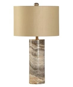Chelsea House Gray Marble Column Lamp Table Lamps