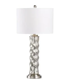 Chelsea House Silver Glass Column Lamp Table Lamps
