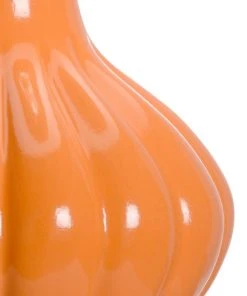 Chelsea House Orange Ribbed Vase Lamp