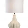Chelsea House Cream Ribbed Vase Lamp