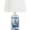 Chelsea House Square Blue And White Lamp