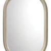 Jamie Young Altitude Oval Mirror In Dove Grey Splash