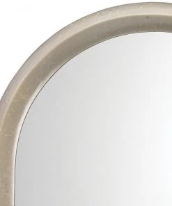 Jamie Young Altitude Oval Mirror In Dove Grey Splash