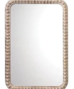 Jamie Young Rectangle Audrey Mirror In White Washed Wood